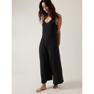 Athleta Nighttime Bliss Sleep V Neck Romper- XS- Black
